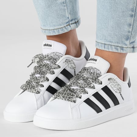 Adidas Sportswear - Women's Sneakers Grand Court 2 GW6511 x Superlaced Lace Leopard Grey